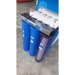 Bộ lọc nước sinh hoạt 3 cấp lọc ly 20 inch pat treo bằng inox độ bền cao (trị phèn, vôi làm mềm nước