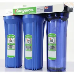 Bộ 3 cốc lọc nước đầu nguồn Kangaroo 10 inch 3 lõi lọc bỏ các chất bẩn, rỉ sét.