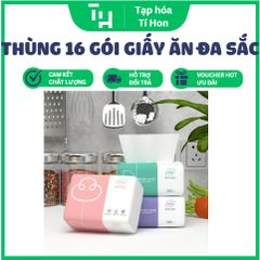 Thùng 16 gói giấy ăn đa sắc Topgia siêu hot (Màu ngẫu nhiên) (TH211)