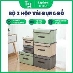 Bộ 2 hộp vải đựng đồ xếp gọn đa năng (Màu ngẫu nhiên) (TH229)