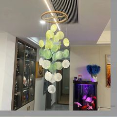 Chuông gió hình vỏ sò, chất liệu khung gỗ(gỗ công nghiệp đã qua xử lí nhiệt)kết hợp với nhựa, chiều dài 62cm, dùng trang trí nội thất, không hiệu, nsx Nanyang Shengjixian Industrial Design Co .,Ltd .,