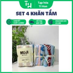 Set 4 khăn tắm Muji cao cấp (Màu ngẫu nhiên) (TH234)