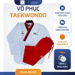 VÕ PHỤC QUYỀN TAEKWONDO KWON CHẤT VẢI SỌC CHUẨN ĐẸP, THÍCH HỢP VỚI CÁC VẬN ĐỘNG VIÊN TAEKWONDO