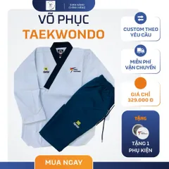 VÕ PHỤC QUYỀN TAEKWONDO KWON CHẤT VẢI SỌC CHUẨN ĐẸP, THÍCH HỢP VỚI CÁC VẬN ĐỘNG VIÊN TAEKWONDO