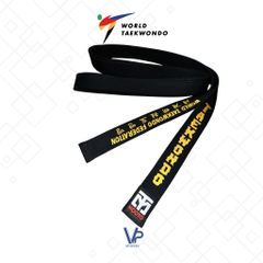 Đai Đen Taekwondo MOOTO World Taekwondo Federation - Thêu Cơ Bản Sắc Nét