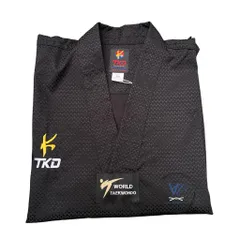 Võ Phục Taekwondo Full Đen K vải kim cương biểu diễn, tập luyện, thi đấu thể thao cao cấp, thoáng mát
