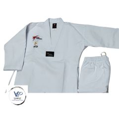 [ Tặng Kèm Đai Trắng ] Võ Phục Taekwondo Phong Trào dành cho người mới tập, vải sọc đẹp
