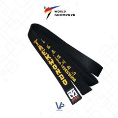 Đai Đen Taekwondo MOOTO World Taekwondo Federation - Thêu Cơ Bản Sắc Nét