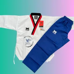 VÕ PHỤC QUYỀN TAEKWONDO KWON CHẤT VẢI SỌC CHUẨN ĐẸP, THÍCH HỢP VỚI CÁC VẬN ĐỘNG VIÊN TAEKWONDO