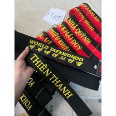 [ Thêu Tên 7-15 ngày ] Đai Đen Taekwondo Thêu Tên Theo Yêu Cầu Custom Đai