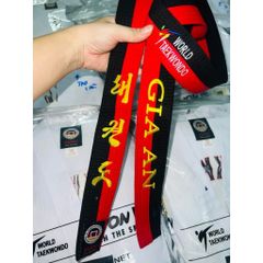 [ Thêu Tên 7-15 ngày ] Đai Đen Taekwondo Thêu Tên Theo Yêu Cầu Custom Đai