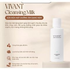 💗 Vivant Cleansing Milk Gentle Non Drying Cleanser Sữa Rửa Mặt Dưỡng Ẩm, Làm Dịu Da, Chống Oxy Hóa, Giảm Mụn