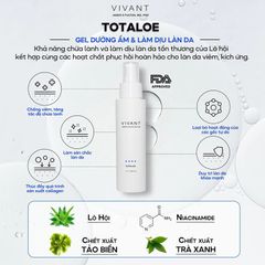 💗 Vivant Totaloe Calming & Hydrating Gel Kem Dưỡng Ẩm Phục Hồi Tái Tạo Làm Dịu Da, Chống Oxy Hóa, Giảm Kích Ứng