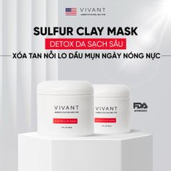 💗 Vivant Mặt Nạ Đất Sét Sulfur Clay Mask Giảm Mụn, Thải Độc Detox Da, Làm Sạch Sâu, Giảm Dầu Nhờn, Tái Tạo Da