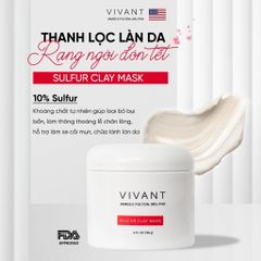 💗 Vivant Mặt Nạ Đất Sét Sulfur Clay Mask Giảm Mụn, Thải Độc Detox Da, Làm Sạch Sâu, Giảm Dầu Nhờn, Tái Tạo Da