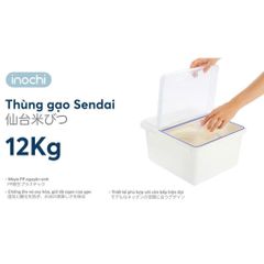 Thùng gạo Sendai Inochi 12kg Tặng kèm ly múc gạo (TH246)
