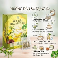 Trà Cây Rau Mương Mộc Tâm, Chè Dây, Dạ Cẩm, Nấm Linh Chi Hỗ Trợ Viêm Loét- Trào Ngược- HP Dạ Dày, Cải Thiện Tiêu Hóa, Hộp 30 Túi Lọc Tiện Lợi.