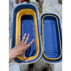 Bộ Cây Lau Kèm Xô Gấp Gọn Silicon Tặng Kèm 2 Bông Lau (TH247)