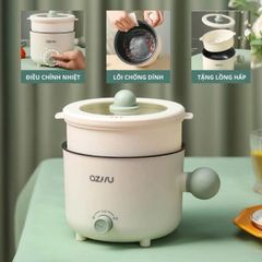 Nồi lẩu điện mini OZHU có lồng hấp cao cấp (TH252)