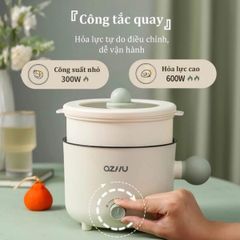 Nồi lẩu điện mini OZHU có lồng hấp cao cấp (TH252)