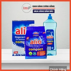 Combo Bột rửa + Muối làm mềm + Nước làm bóng ALIO (POWER FORCE) dành cho máy rửa chén bát - ImP