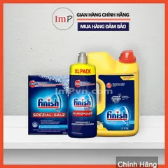 Combo rửa bát Finish Bột 2.5kg, Muối 1.2kg, Nước làm bóng 750ml  - ImP