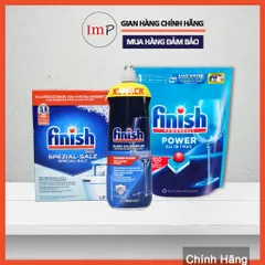 Combo Viên rửa bát Finish  All in one Max 100 viên, Muối 1.2kg, Nước làm bóng 800ml  - ImP