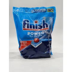 Combo Viên rửa bát Finish  All in one Max 100 viên, Muối 1.2kg, Nước làm bóng 800ml  - ImP