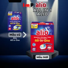 [TRỢ GIÁ THƯƠNG HIỆU] Viên rửa bát Alio All in one 40 viên - Hàng nội địa Đức - Nhẹ mùi - ImP
