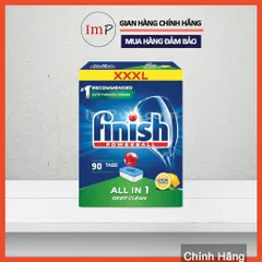 Combo Viên rửa bát Finish Hộp All in one 120 viên, Muối 1.2kg, Nước làm bóng 800ml  - ImP