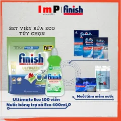 Viên rửa bát Finish Ultimate All in one Eco 0% - Set viên rửa Finish Eco Ultimate - Nước trợ xả Eco Sinh học - ImP