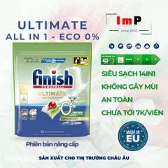 Viên rửa bát Finish Ultimate All in one Eco 0% - Set viên rửa Finish Eco Ultimate - Nước trợ xả Eco Sinh học - ImP