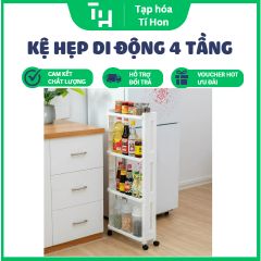 Kệ Hẹp Di Động 4 Tầng Có Bánh Xe Di Chuyển (TH261)