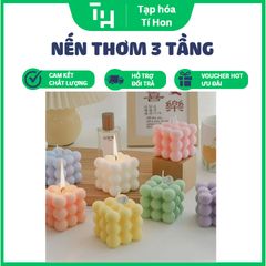 Nến Thơm 3 tầng Để Bàn Trang Trí Phòng Ngủ Hình Khối Lập Phương (Màu ngẫu nhiên) (TH268)