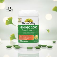 Viên uống hỗ trợ tăng cường trí nhớ Nature’s Way Ginkgo 2000 Brain & Memory 120 viên.