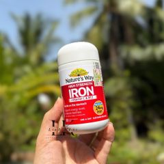 Viên uống bổ sung sắt Nature's Way Hight Strenght Iron Vitamin C & B12 30 viên.