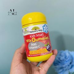 Kẹo dẻo bổ sung kẽm và vitamin C Nature's Way Kids Smart Vita Gummies Iron + Vitamin C 60 viên.