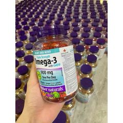 (Canada) Dầu Cá Omega 3 Hàm Lượng Cao Hỗ Trợ Bổ Não Bổ Tim Bổ Mắt  Webber Naturals Triple Strength Omega-3  900mg