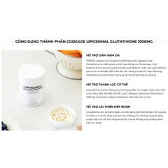 (Mỹ) Codeage Liposomal Glutathione Viên Uống Hỗ Trợ Trắng Da Thải Độc Gan Nhập Khẩu Chính Hãng