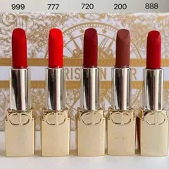 Set son Dior Rouge Dior 5 cây mini 1.5g Bản 2025 Vỏ Vàng - Quà tặng làm đẹp hoàn hảo, kèm túi giấy sang trọng chính hãng từ Pháp 732791
