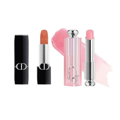 Set 2 Son Dior Rouge Dior Velvet Finish 314 Grand Bal Màu Cam Gạch + Addict Lip Glow Balm 001 Hồng Nhạt Chính Hãng - Bộ Son Cao Cấp 732793