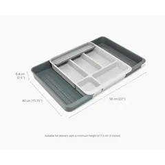 Bộ khay chia ngăn kéo để dao thìa dĩa Joseph Joseph 8500016 DrawerStore Grey