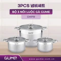 Bộ 3 Nồi GUME GMP19 Hàn Quốc- Bảo hành 5 năm