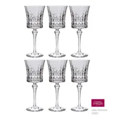 BỘ 6 LY VANG PHA LÊ PHÁP CRISTAL D'ARQUES LADY DIAMOND 270ML
