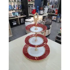 Kệ bánh 3 tầng Imperial hoàng gia viền vàng sang trọng