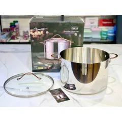 NỒI LUỘC GÀ INOX CIWETE ROYAL KNIGHT SERIES 28CM VUNG KÍNH