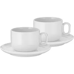 Set 2 cốc thấp Cappuccino kèm đĩa WMF Cup Barista Large Coffee Mug 160ml (Made in Germany) 733359
