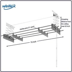 Giàn phơi bán tự động treo trần Wellex Hàn Quốc RG 41800- O(D160)
