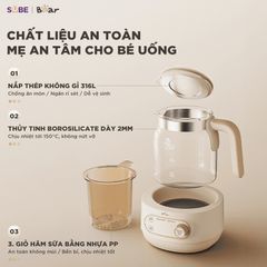 Máy hâm sữa tiệt trùng Bear WW-4H12M