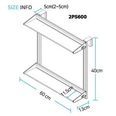 Kệ để đồ 2 tầng trên vách ngăn Wellex 2PS600